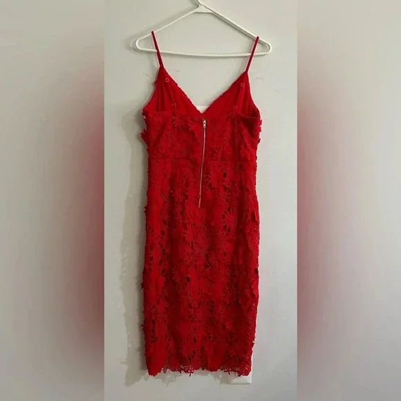 Lulu’s Steal Your Heart Red Crochet Lace Midi Dress - Picture 5 of 9